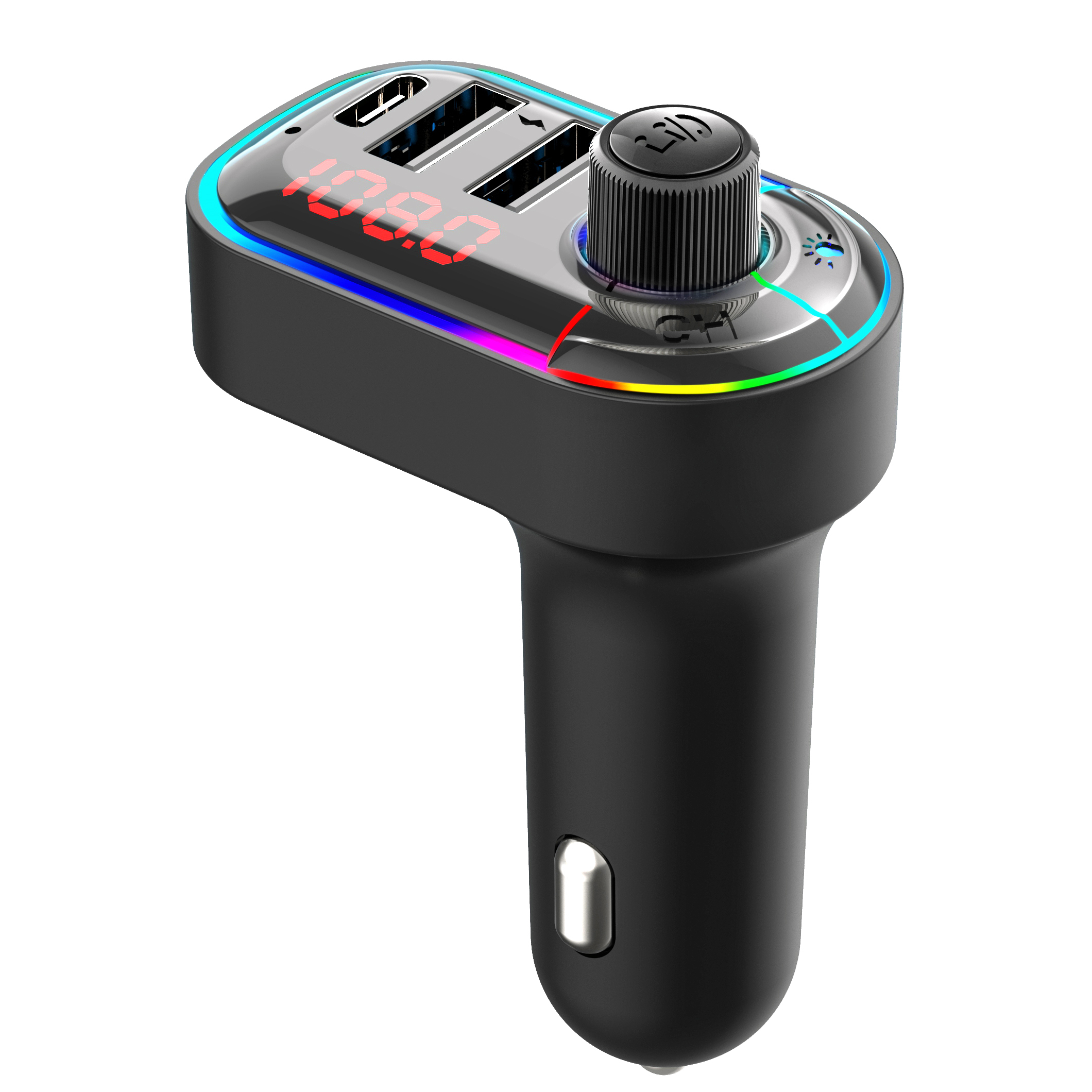 FM-передатчик для автомобиля 5,0, автомобильный аудиоадаптер 32RGB, цветной свет, mp3-плеер, гарнитура для автомобильной зарядки телефона 5 в А
