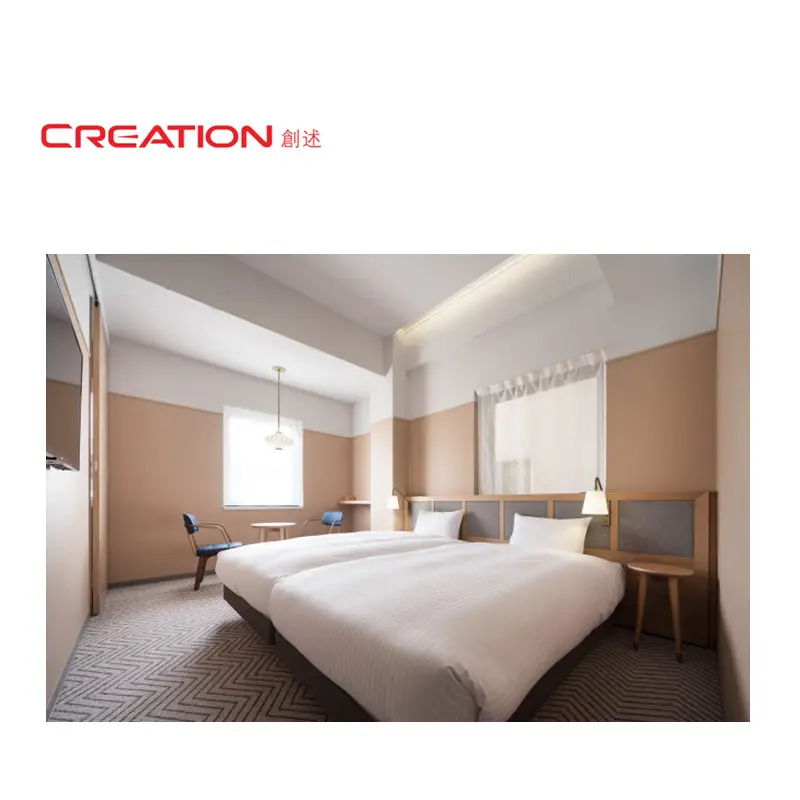 CREATION Japanese Style Four Star Hotel Natural Lacquer Painting Solid Wood Casegood Furniture For Hotel Rooms