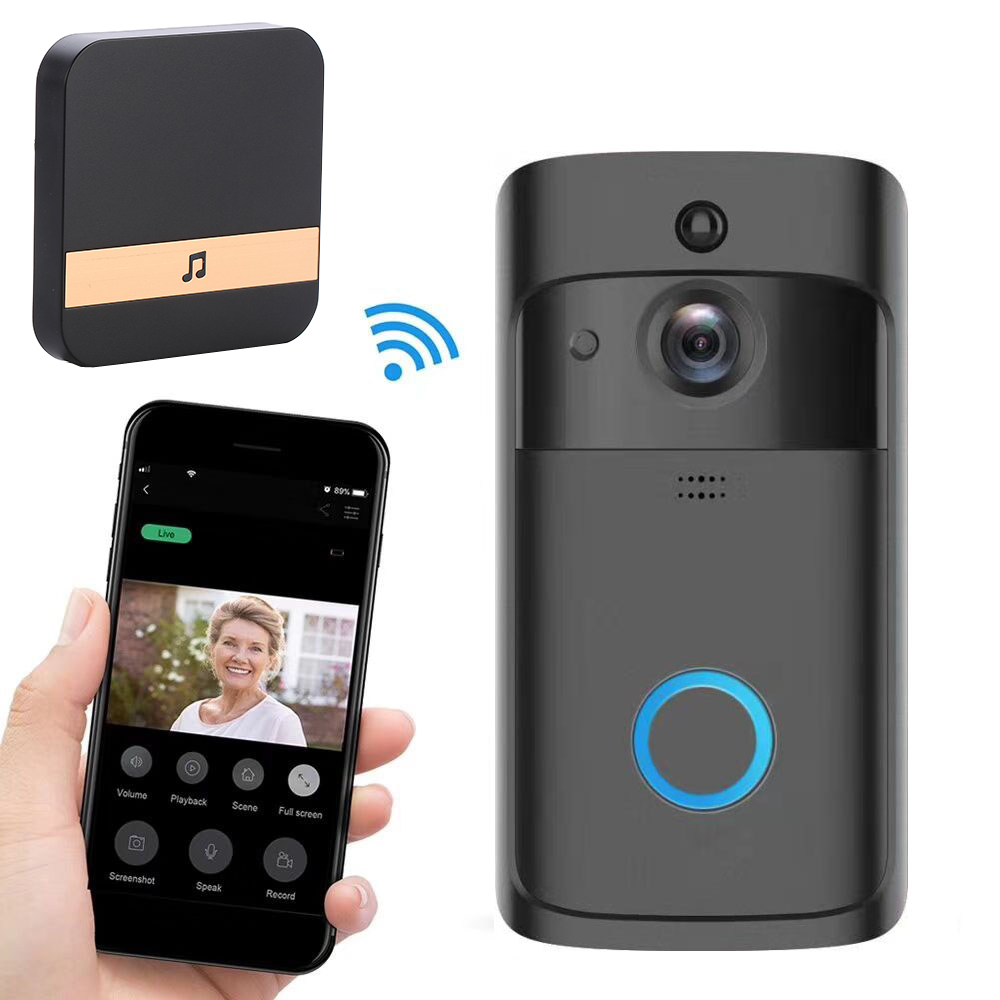 2021 Новое умное кольцо беспроводной Wifi 720P 1080P HD ночное видение 166 градусов широкоугольный объектив умный дверной звонок для домашней безопасности