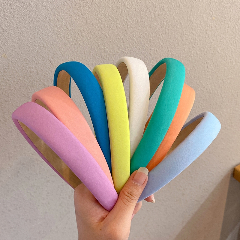 Sponge Wide Edge Headband Pure Color Sweet Korean Version Simple Shampoo Women Hair Accessories Hair For