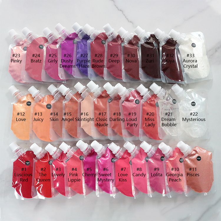 Wholesale private label vegan diy de versagel matte liquid clear pigment bulk lipstick pouch lipgloss bags lip gloss base