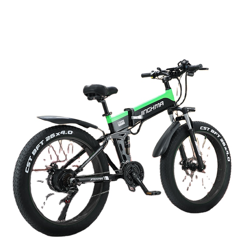 JINGHMA China Factory 21 Speed 48V 10Ah Lithium Hidden Battery 500W Brushless Motor 26Inch Fat Tire Electric Mountain Bike