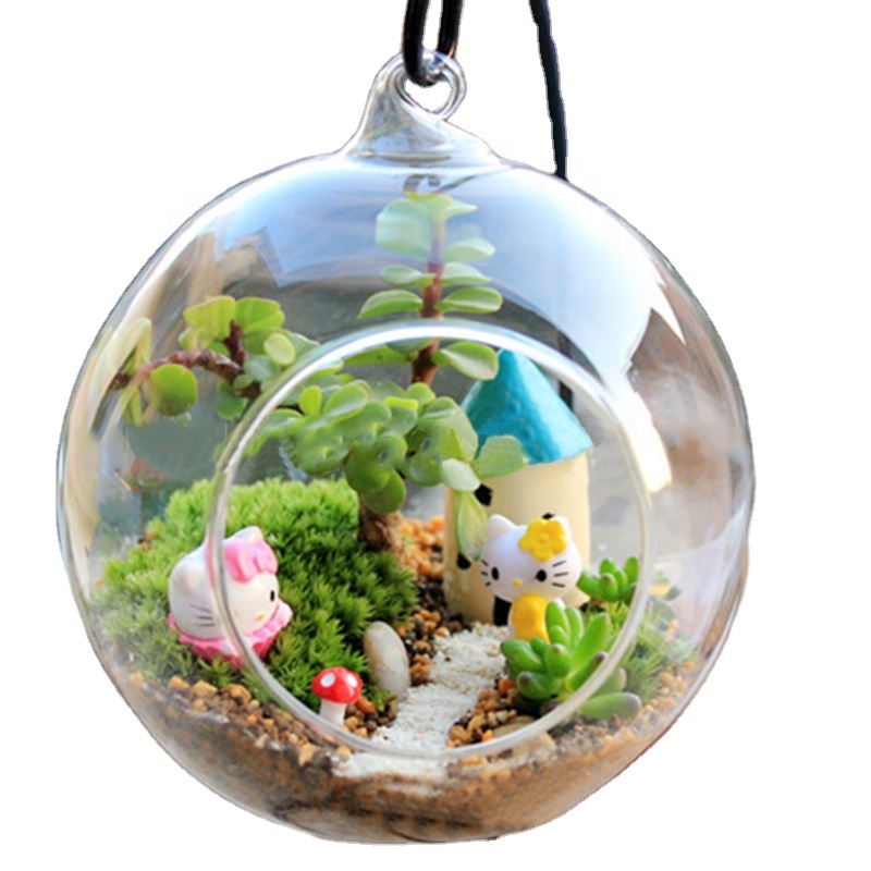 Europe Modern Handmade Hign Borosilicate Glass Vase Terrarium Glass Bottle for Plant Glass Tabletop Vase