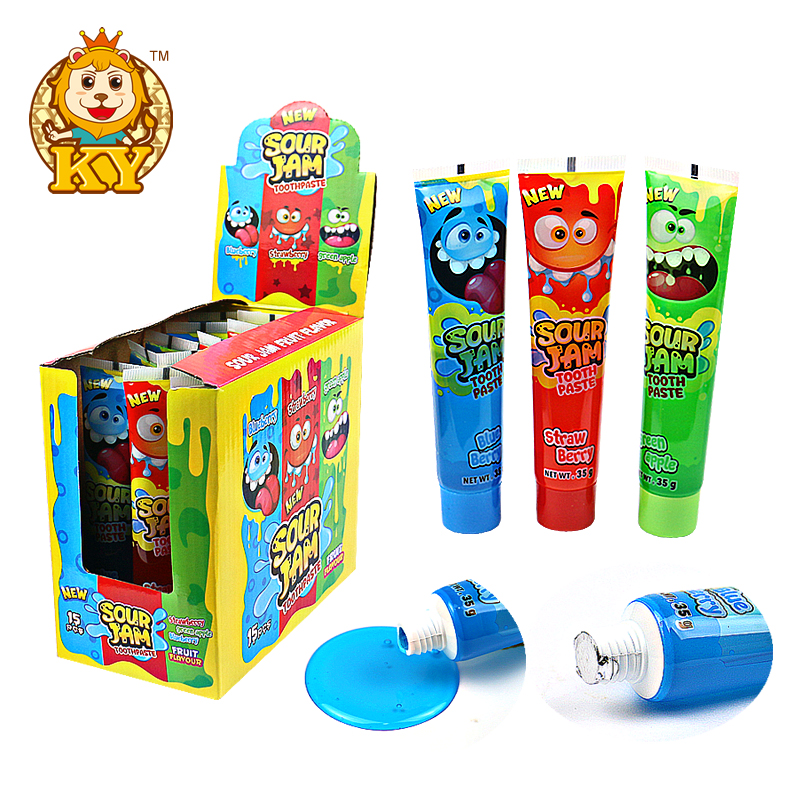 Manufacturer wholesale delicious kids sour fruity squeeze jam liquid candy sweets
