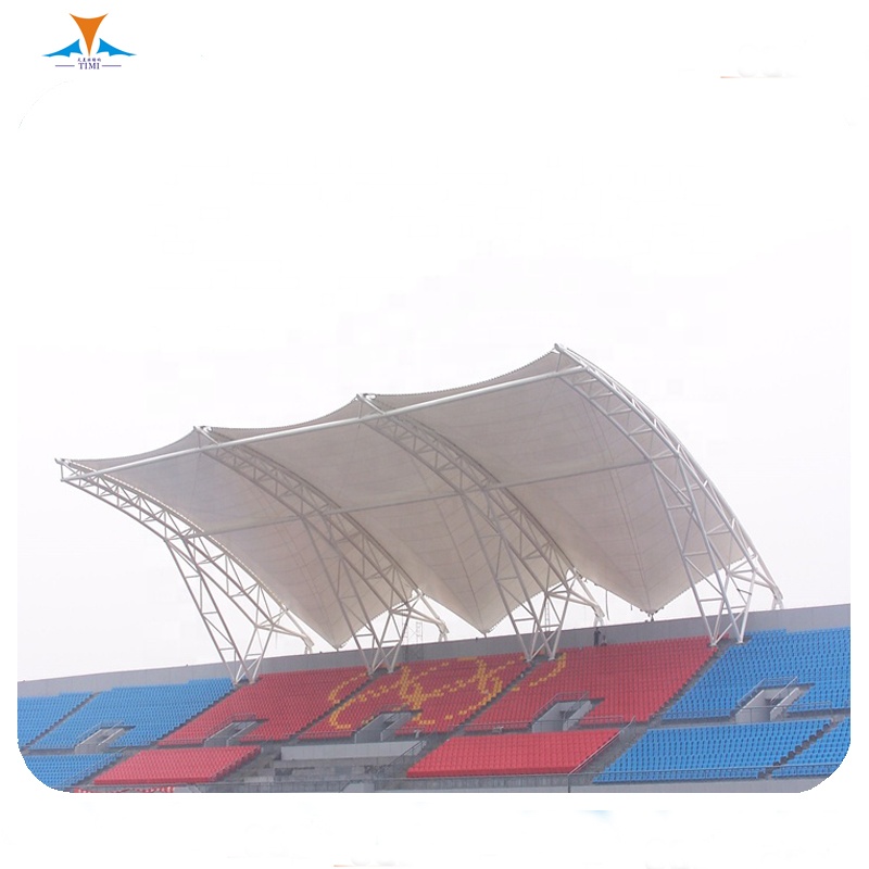 PVDF/PTFE/ETFE мембранные растягивающиеся тканевые теневые конструкции grandstand стадионные блейсеры крыша солнцезащитный козырек