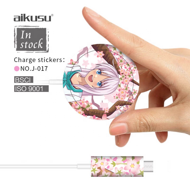 Голографическая голографическая виниловая наклейка Kawaii с принтом на заказ с логотипом аниме листовой стикер Наклейки Бумага для зарядного устройства Magsafe