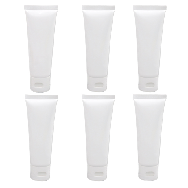 Empty 30ml 50ml 100ml 200ml white plastic PE cosmetic tube with flip top cover