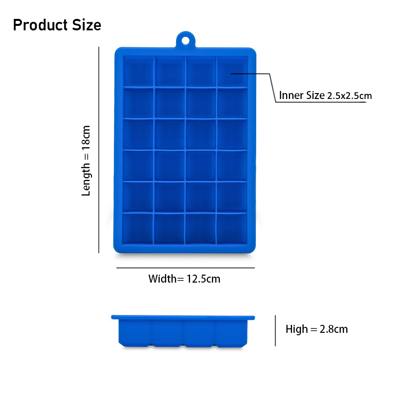 24 Silicone Ice Cube Tray With Lid Ice Cube Mold Food Grade Silicone Whiskey Cocktail Drink Chocolate Ice Cream Maker Party Bar