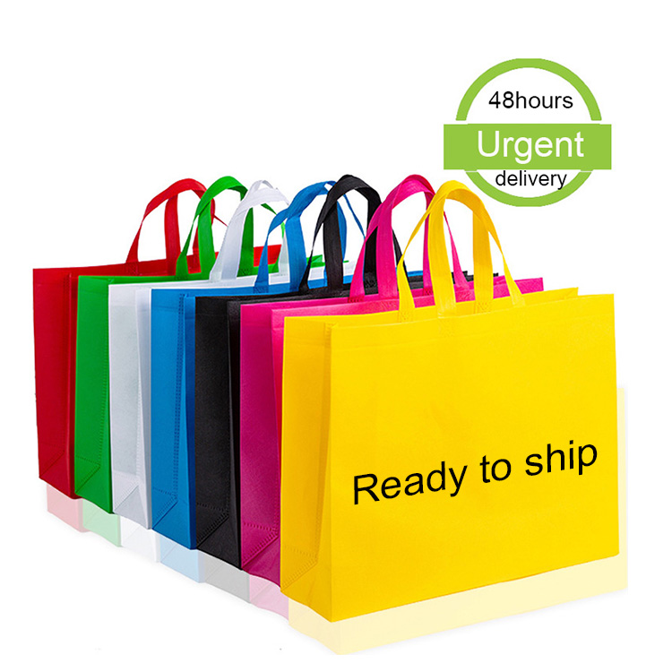 Wholesale Stock Custom logo eco friendly reusable gift promotional grocery tote bag d cut ultrasonic shopping pp non woven bag