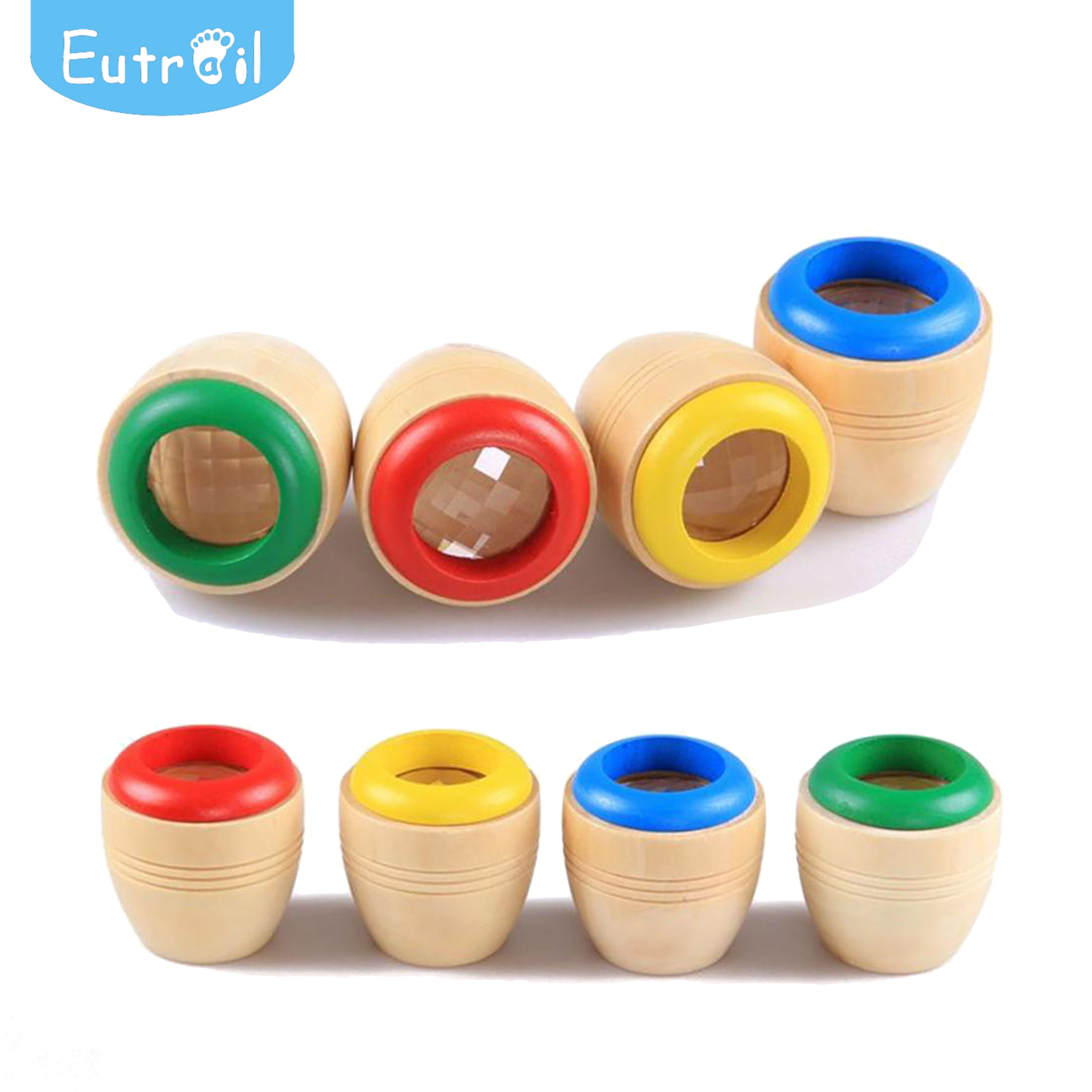 Wooden Cute 2PCS Polygon Prism Kaleidoscope Educational Toys for Children Festival Gift