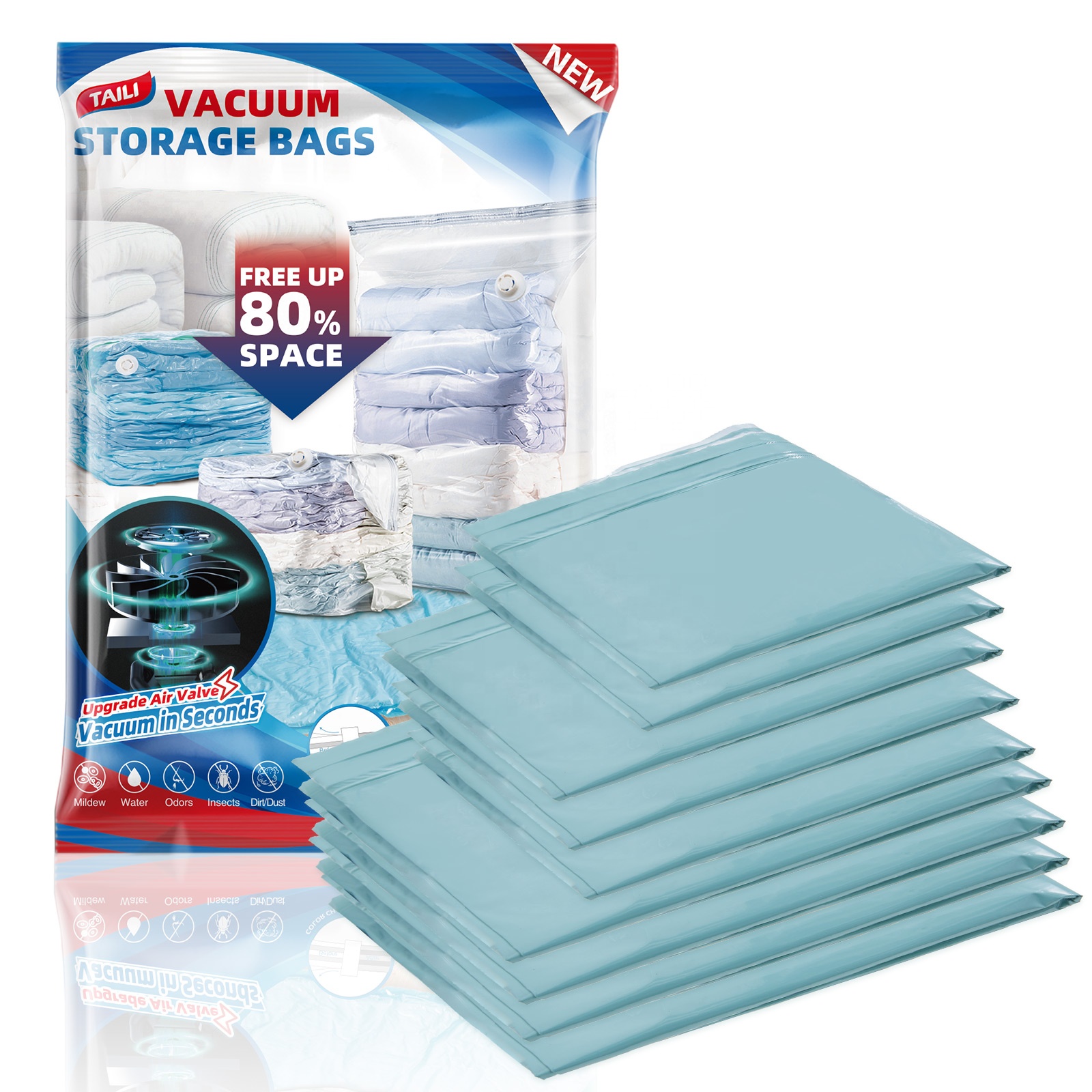 Vacuum Storage Bags для Clothing, Home Mattress, Waterproof, Space Saver, Pump Bags для Clothes