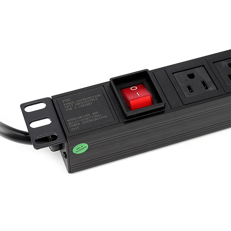 US Type Aluminum Alloy 8/6 Way PDU with control unit 19A Power distribution unit for industry