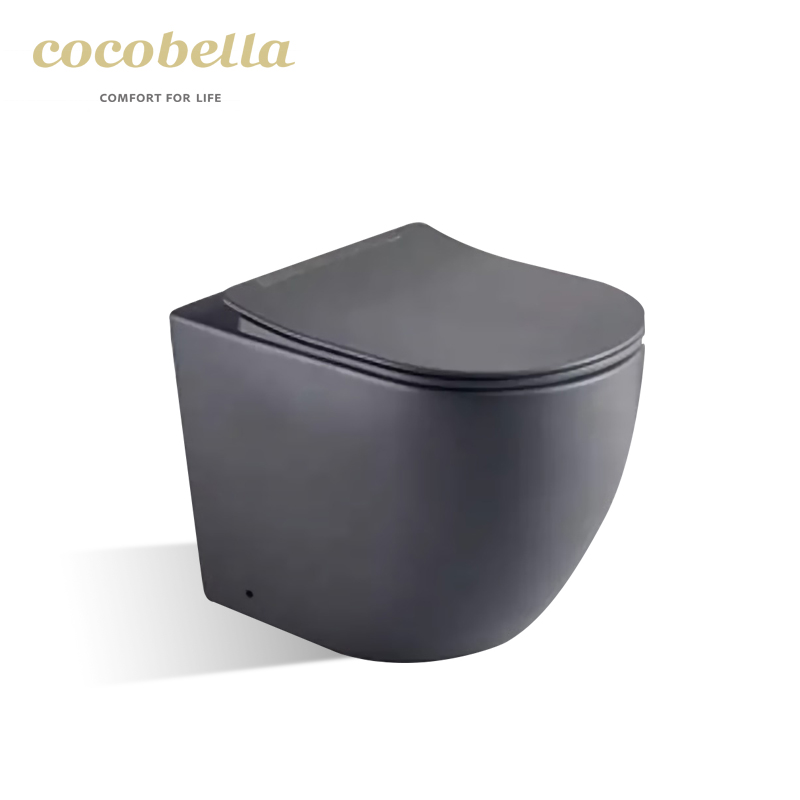 Новый дизайн Cocobella, безободковая матовая настенная унитаза, унитаз
