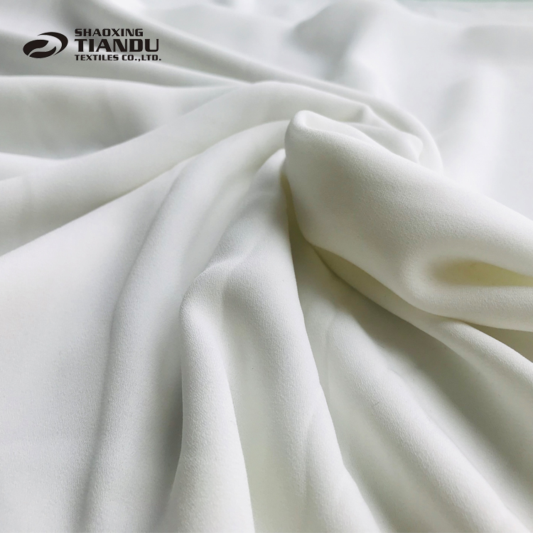 Sustainable 100% recycled plastic fabric 75D polyester moss crepe for fashion dress