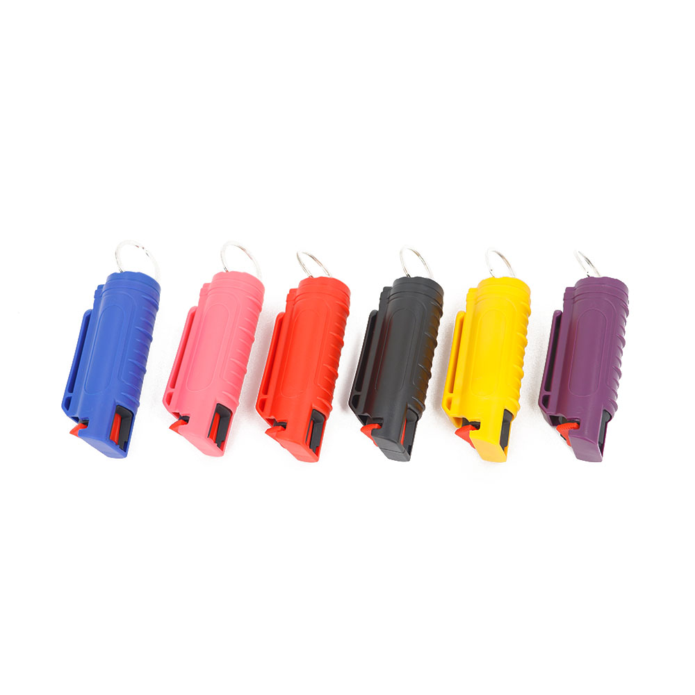 Wholesale Cute Self Defence weapon Police Mini Pepper keychain pepper Spray 25Ml Gun Keychain For Women Holder Bottles Bulk