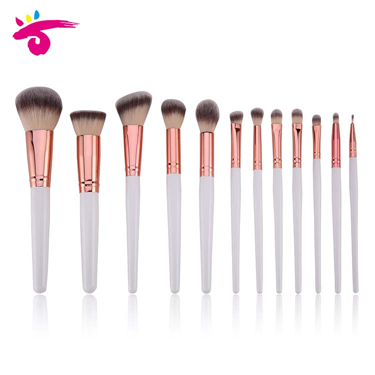 2018 12 шт. лучший бренд Vegan Волосы белый Maquillaje кисти для макияжа кисть для тональной основы щетки