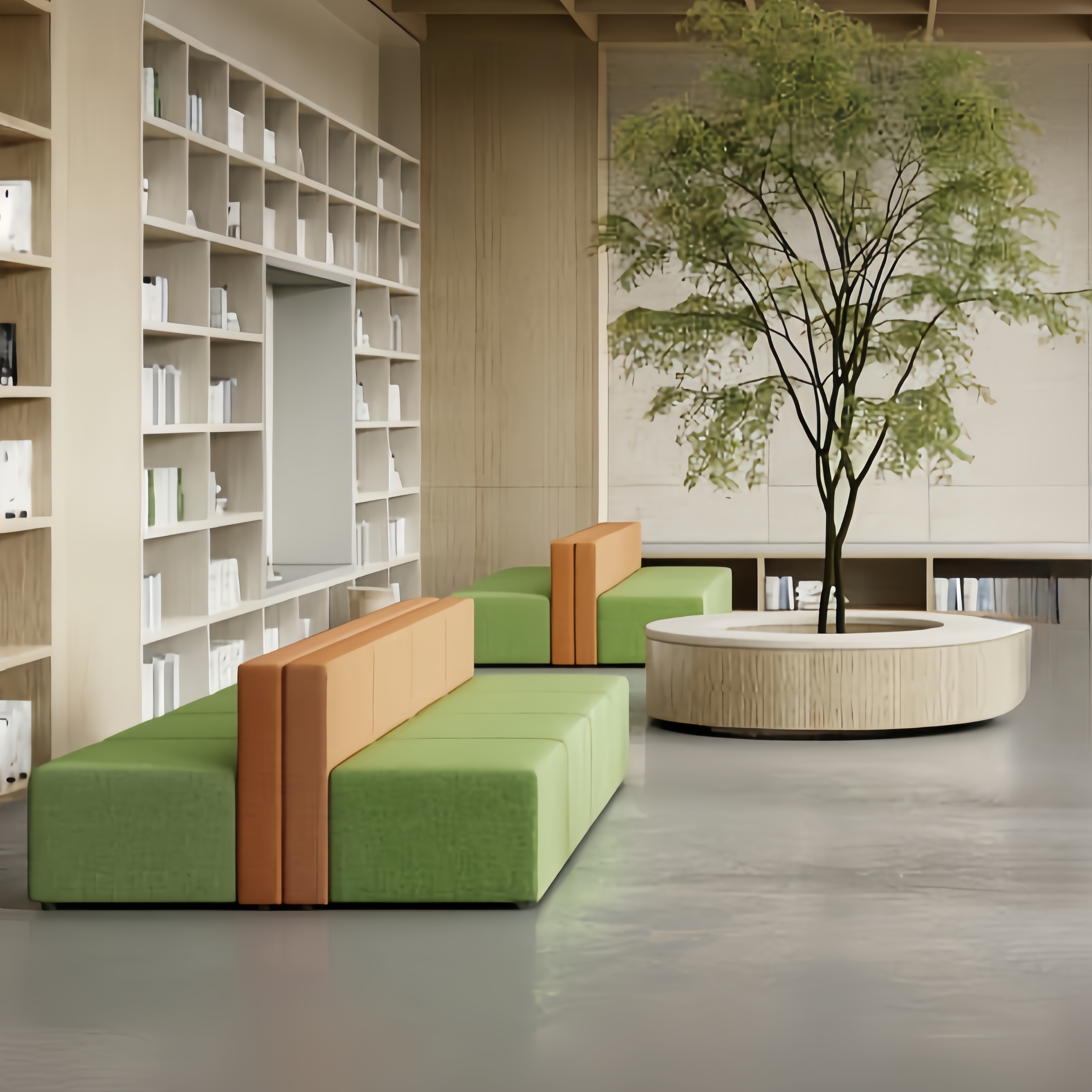Modern Library Furniture Set School Furniture Modular Section Sofa