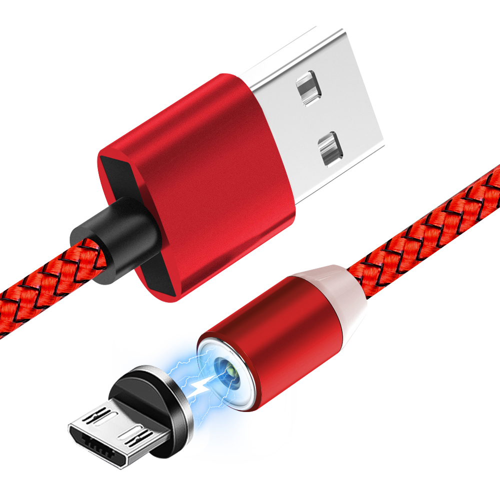 Бесплатный образец, нейлоновый Плетеный Магнитный зарядный USB-шнур для мобильного телефона