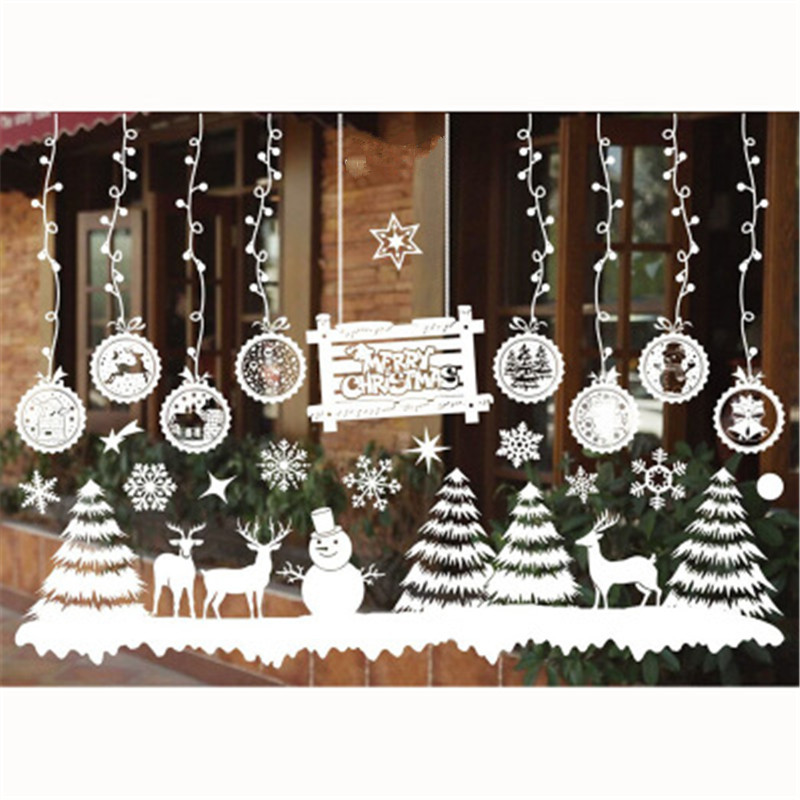 Custom Christmas Snowflakes Easy Peel Off Removable Transparent Vinyl Static Cling Glass Car Decoration Window Sticker