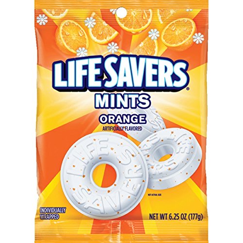 Оранжевые конфеты в форме минтов LIFE SAVERS, сумка на 6,25 унций