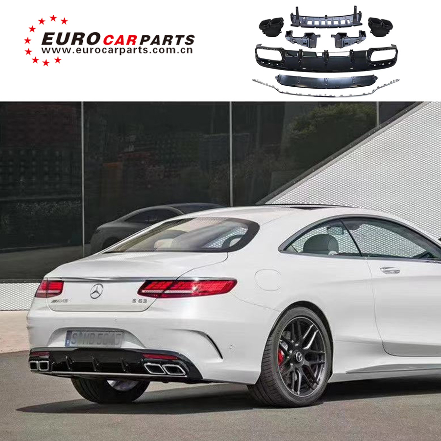 2019 S класс w217 S63 coupe задний диффузор и наконечники глушителя для w217 S63 coupe диффузор с выхлопными трубами