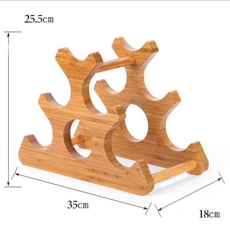 Wholesale Natural Eco-Friendly Bamboo Wooden Wine Rack holder standing kitchen and home wine rack