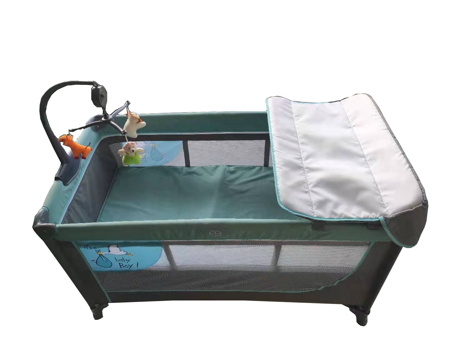 New arrival Foldable crib Multi-purpose play crib Diaper table double decker travel crib
