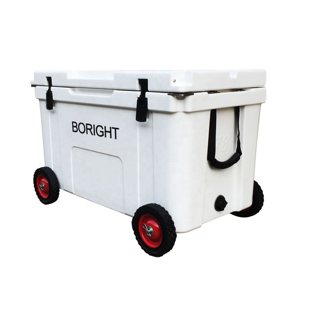 Большой 78QT rotomolded ледяной охладитель коробка с колесами для охоты рыбалки гравировкой логотипа тиснением доступны