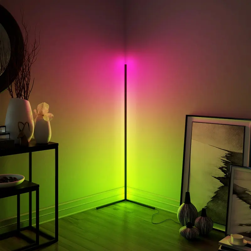 Dimmable Floor Lamp Modern RGB Remote Control LED Floor Standing Lamp Corner Light