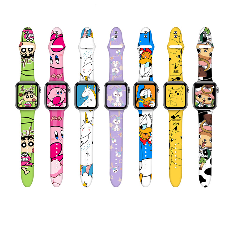 38MM 40MM Designer Luxury Custom Sport Printed Silicone Rubber Watch Band Straps For iWatch apple watch se 6 5 4