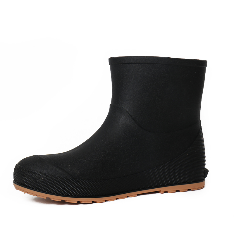 LAPPS Custom black gumboots men insulated slip-resistant pvc garden short light weight men's work boots