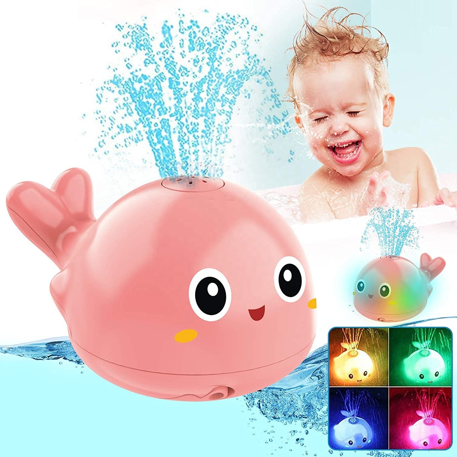 Игрушки для ванны для малышей, игрушка для ванны со светодиодной подсветкой, игрушка для ванны, игрушка для ванны, автоматический индукционный спринклер, Игрушки для ванны