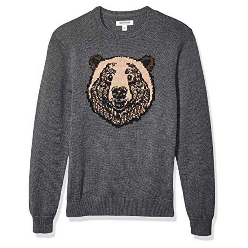 Custom logo crop top plain printed embroidered cotton wool winter fall man neck pullover long sleeve knitted sweaters