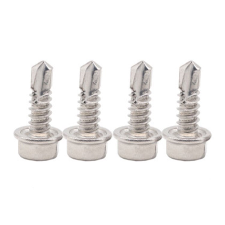 Steel hex head self drilling screw for retail industry