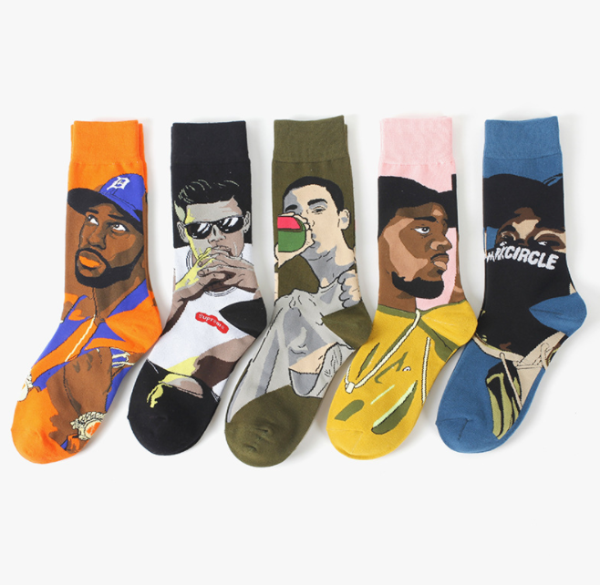 meias crew men socks Customize knitted embroidered design made embroidery custom logo cotton sport athletic socks