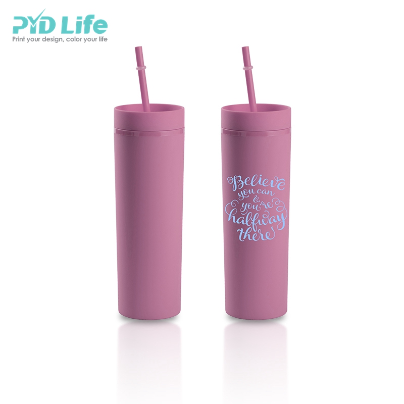 Новейшие матовые пластиковые чашки PYD Life с логотипом на заказ, стакан с соломинкой и крышками