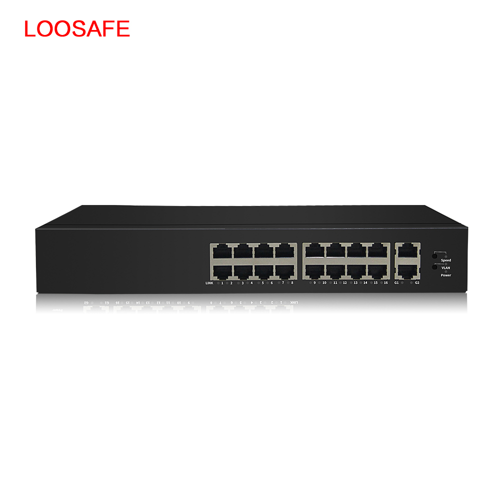 LOOSAFE 16-портовый коммутатор питания через ethernet стандартный пульт дистанционного управления с поддержкой poe питания контроль переключатель 250 м 48V