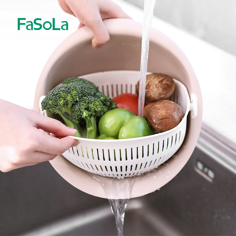 FaSoLa двухслойная кухонная чаша дренажная корзина ситечко и пластиковый дуршлаг (маленький)