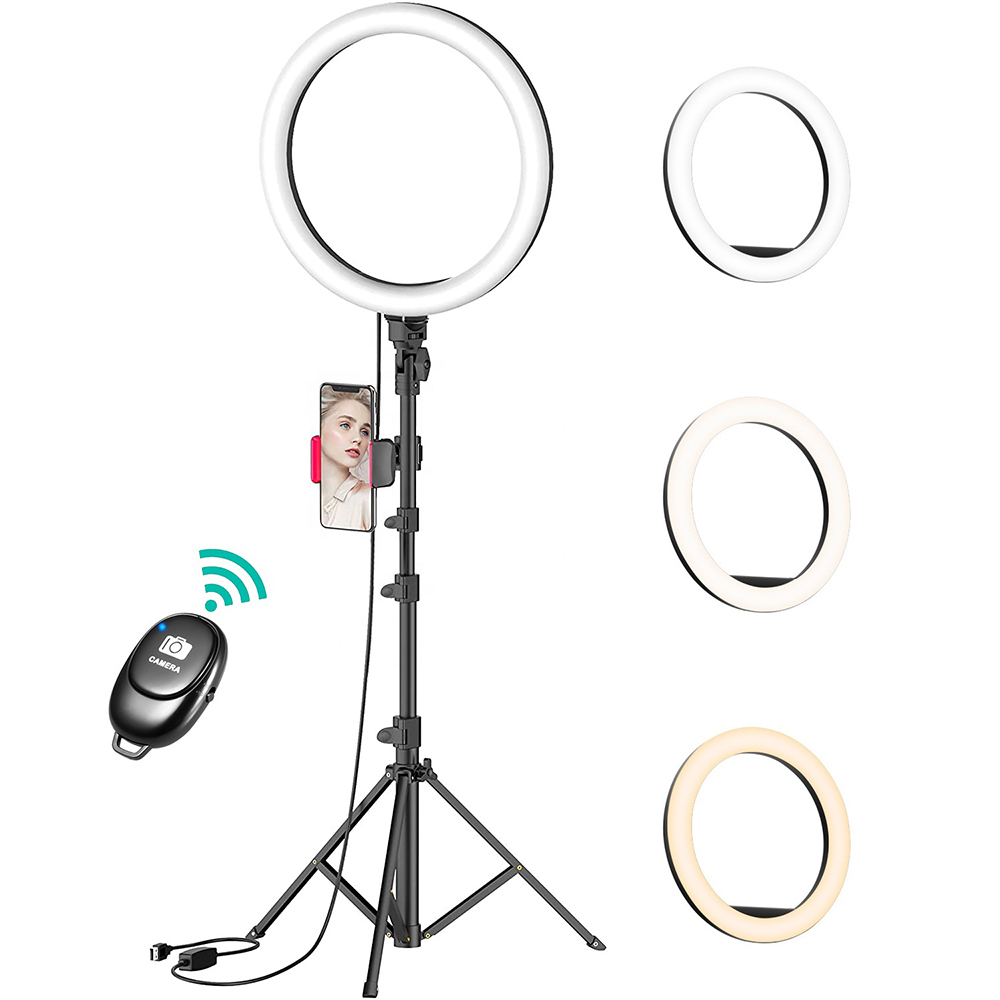 Dimmable 10'' LED Selfie Ring Light Photography Light 1.6M tripod stand Video Live LED Selfie Ring Light