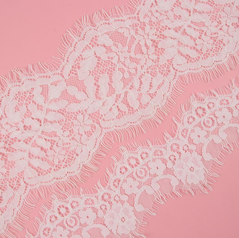 2021 Hot Selling Elegant Nylon Eyelash Embroidered Lace Trimming for Camisole Underwear
