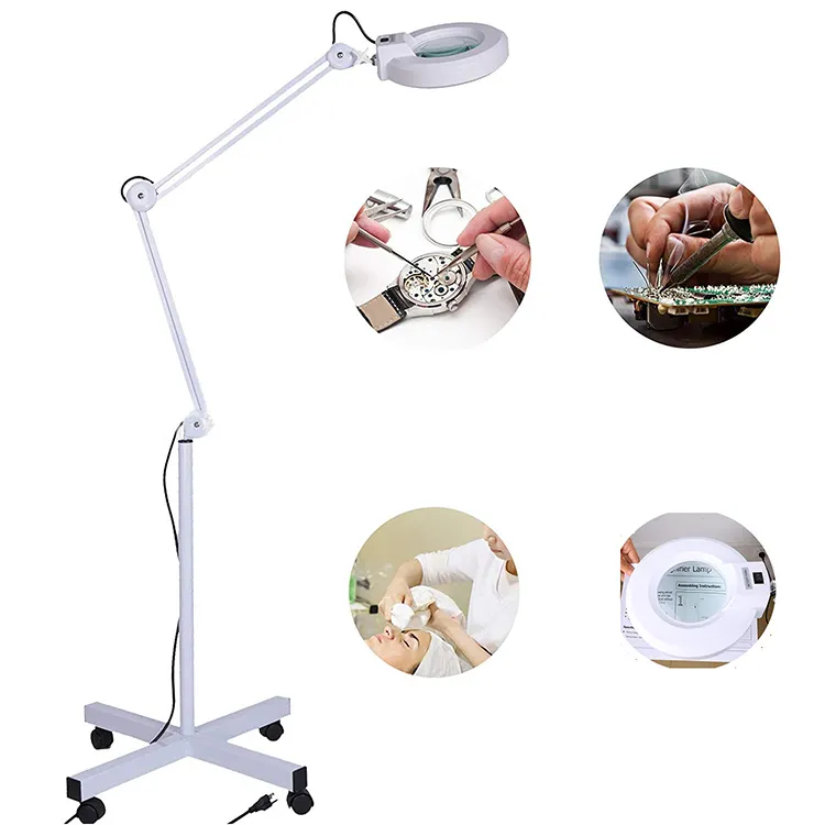 Professional standing floor Magnifying lamp led Cosmetic Beauty 5X LED Magnifier Lamp