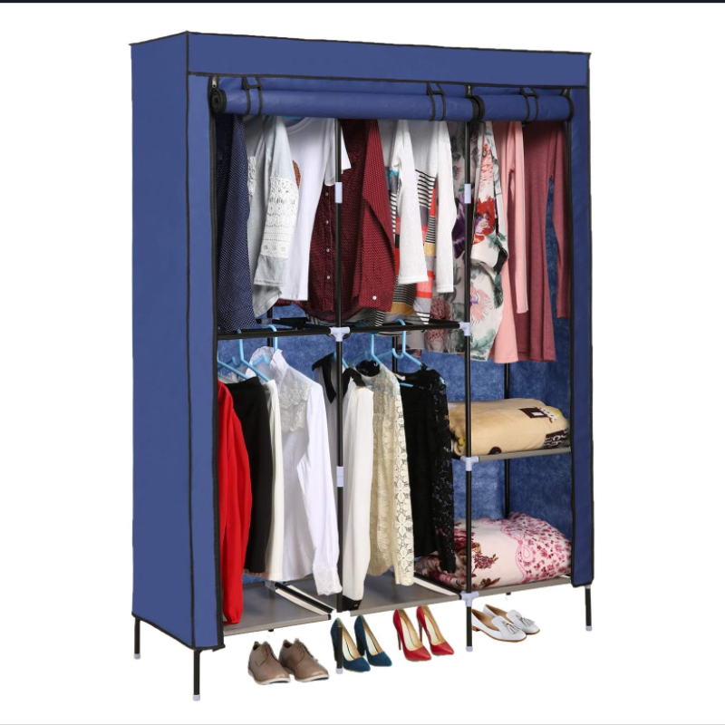 Home Storage Cloth Wardrobe Bedroom High Feet Simple Cloth Wardrobe Iron Dustproof Wardrobe