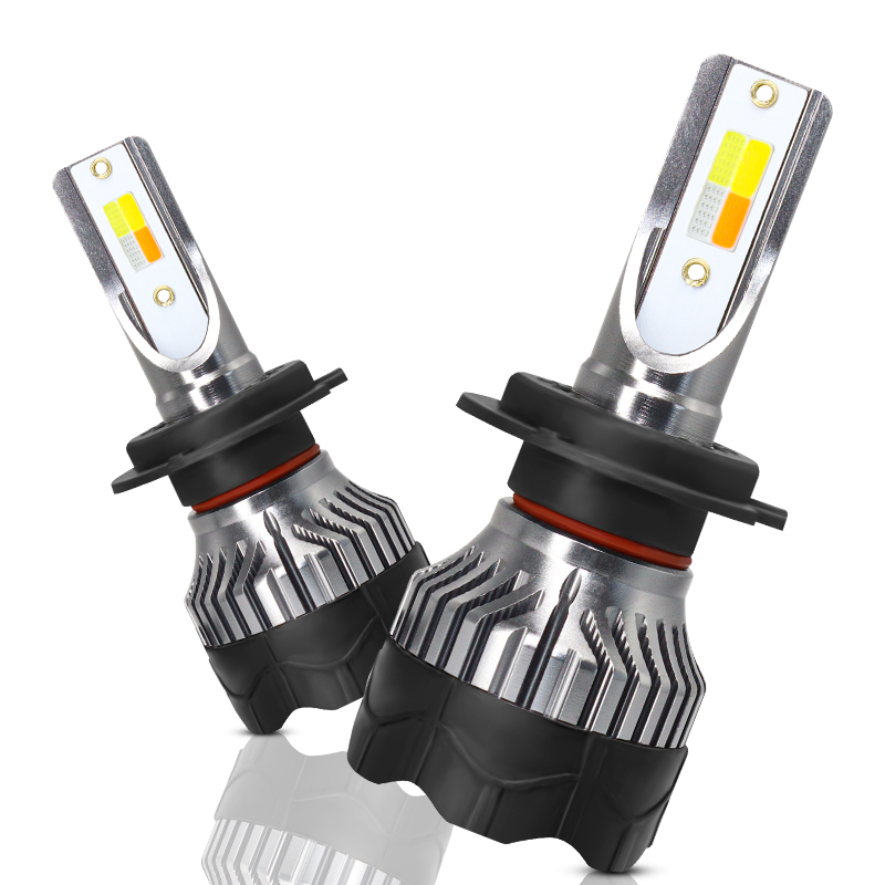 Four color COB Multicolor led headlight Led H7 Car Light, H4 H11 9005 9006 LED Headlight