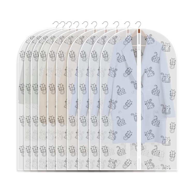 Clear Plastic Customize Printing Suit Cover Peva Reusable Garment Bag