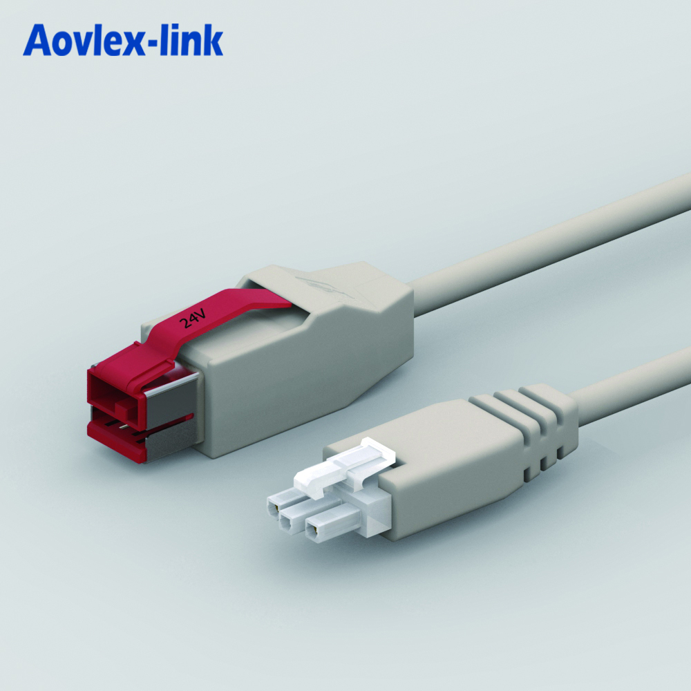 24V питаемые через usb порт для 3-контактный сетевой разъем чековый принтер кабель для pos системы