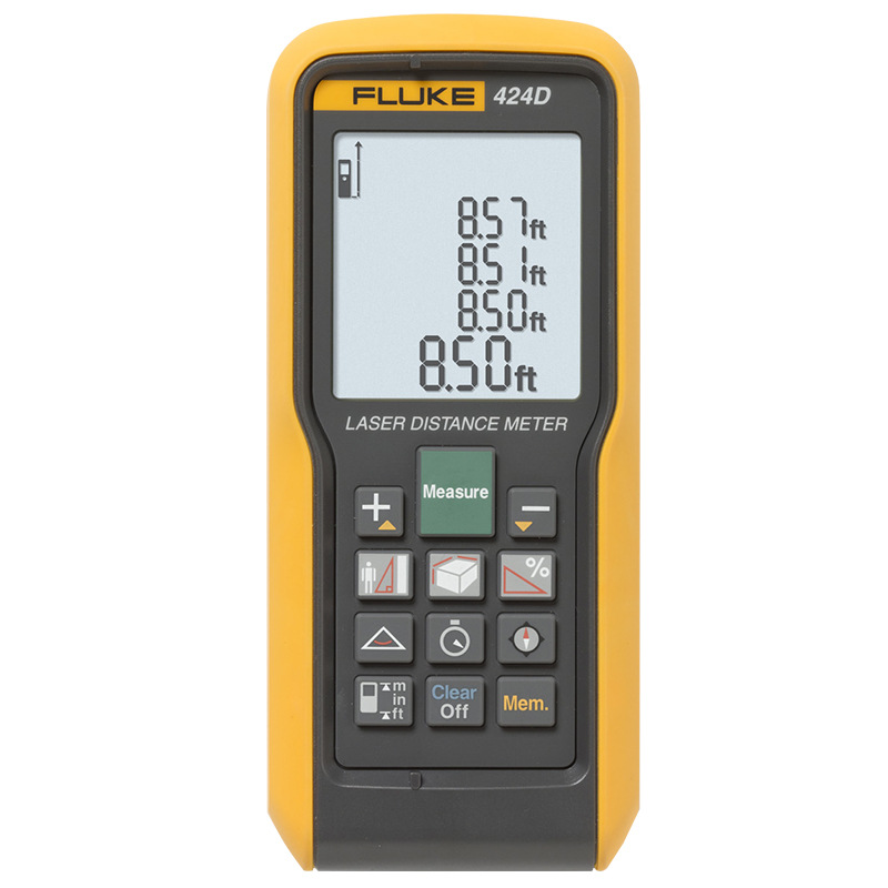 Лазерный дальномер Fluke 424D, вычитание вычислений, измерение до 100 м, точность 2 мм