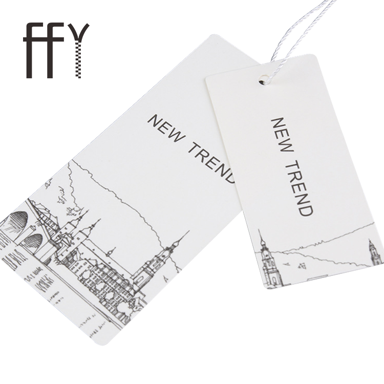 High Quality Custome Shape Paper Tags Hang Tag With String Garment For Clothing