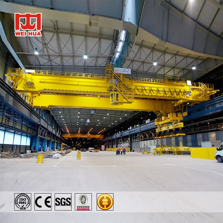 Top quality hot selling heavy duty QC model double girder magnet overhead crane with CE certificate