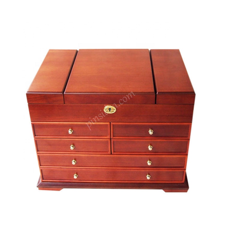 High grade exquisite mahogany texture multifunctional jewelry watch ring necklace bracelet series wooden box