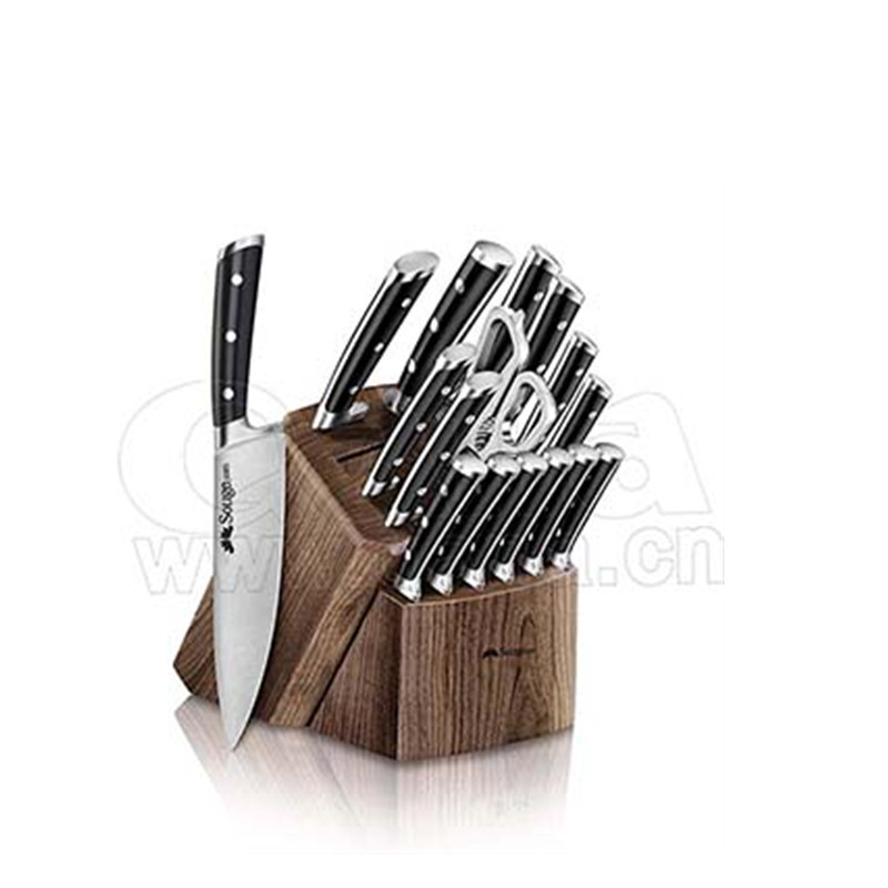 Professional Kitchen 16pcs Cutlery Sets Free sample Multi Use Knives Set Block